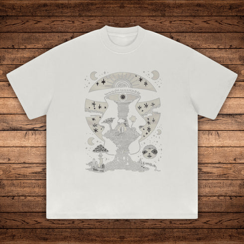 Lunar Enigma - Absurdly Heavyweight Relaxed Fit T-shirt (425 GSM) - Phantasmagorical